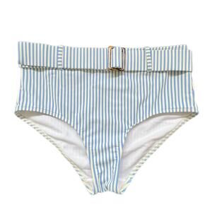 Boden Kythira Belted Bikini Bottoms in Blue Stripe - 12